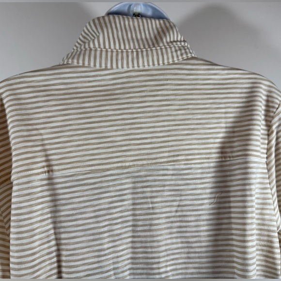 Women’s White & Brown  Blouse 3/4 Sleeve Croft And Barrow, Size L - Picture 8 of 11